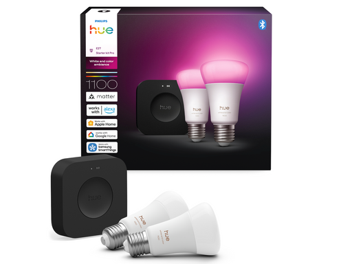 Philips Hue Starter kit: 2 E27 color-capable smart bulbs + Bridge Pro