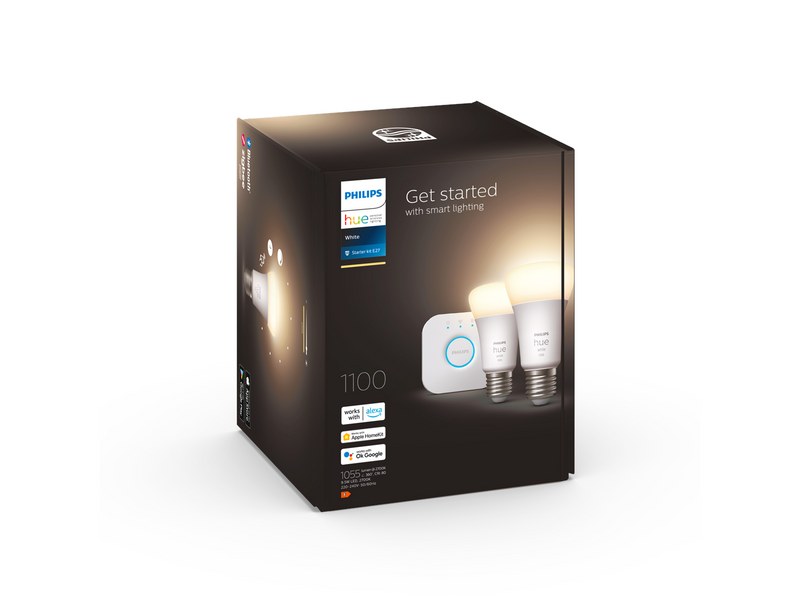 Philips Hue White A60 E27 1100 Lumen - Starter Kit With 2 Bulbs
