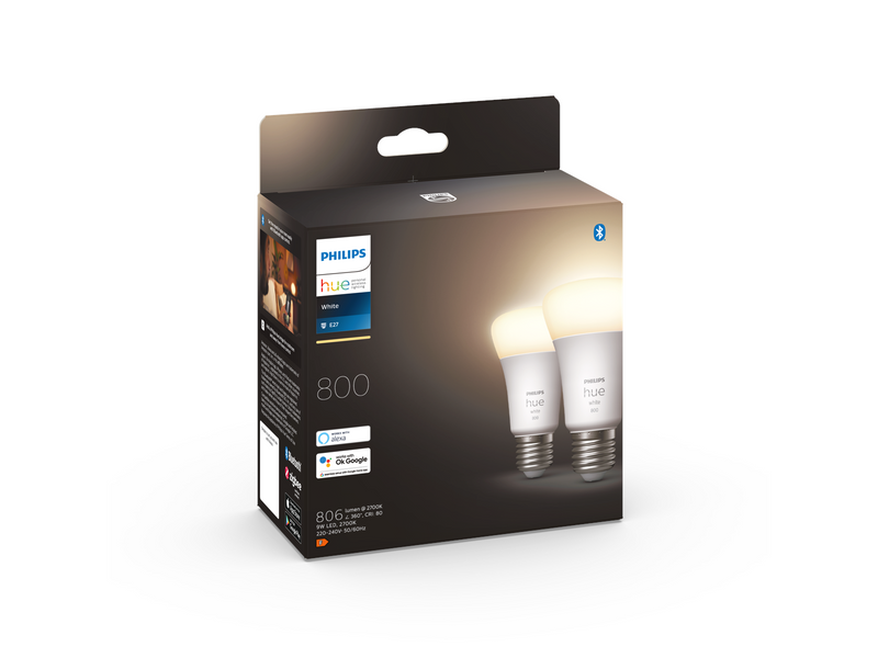 Philips Hue White A60 E27 806 Lumen - 2-Pack