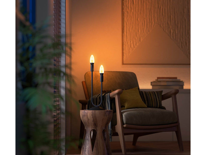 Philips Hue White Ambiance E14 Filament Candle 2-Pack