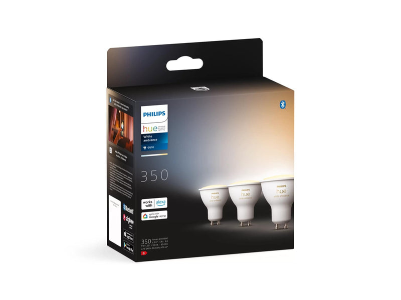 Philips Hue White Ambiance GU10 Spotlight - 3-Pack