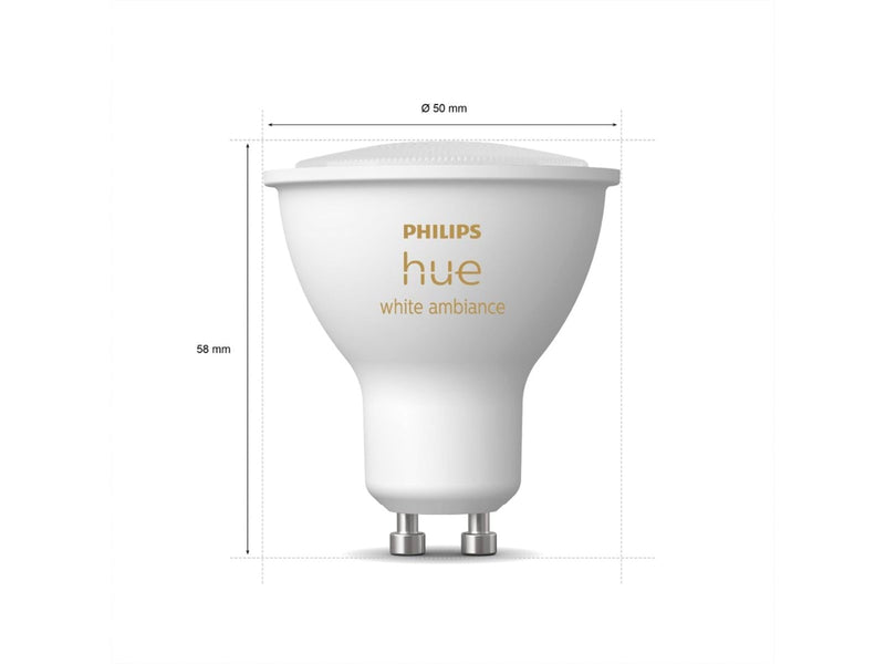 Philips Hue White Ambiance GU10 Spotlight - 3-Pack