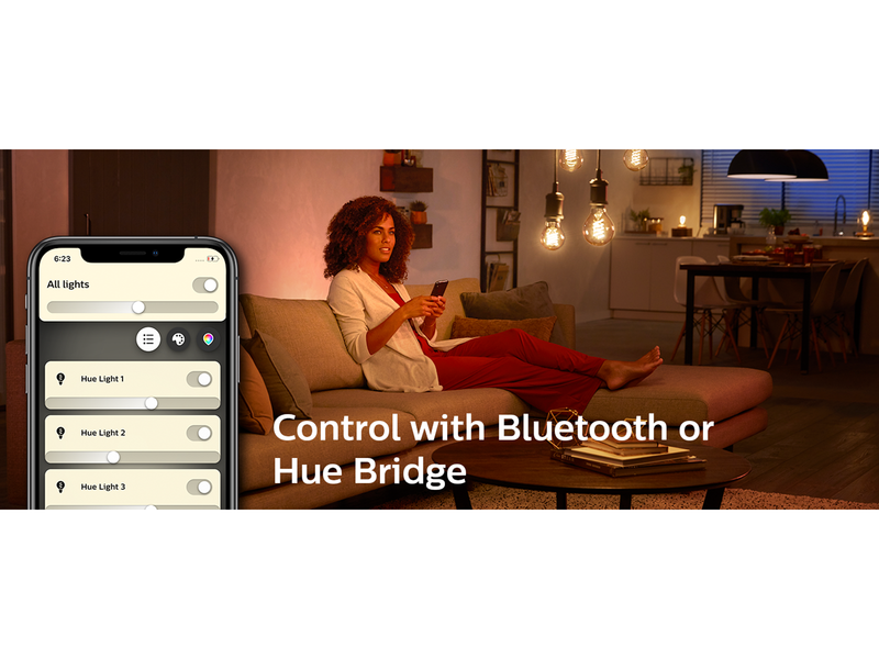 Philips Hue White Filament G125 E27 Globe Bulb - BT