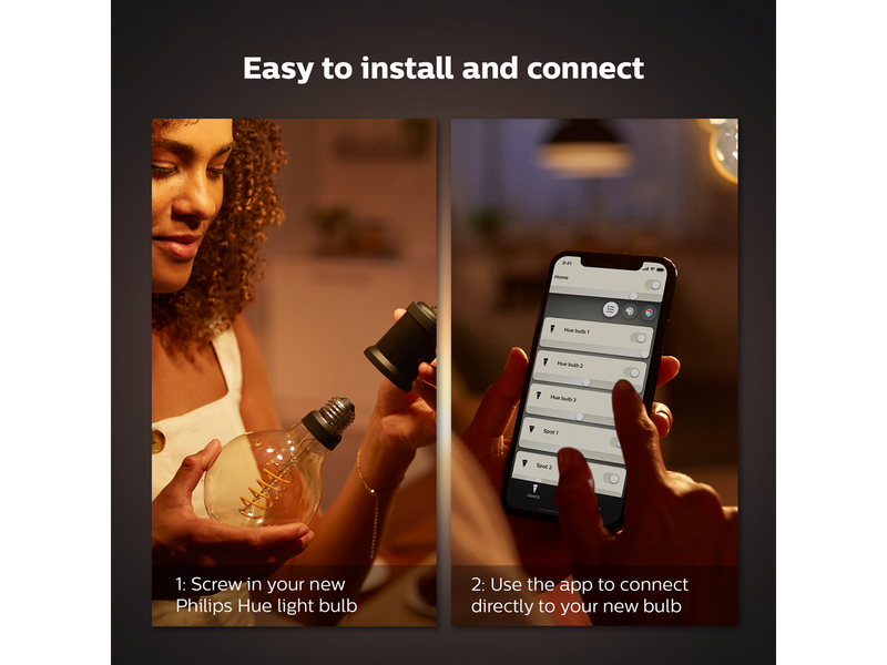 Philips Hue White Filament G125 E27 Globe Bulb - BT