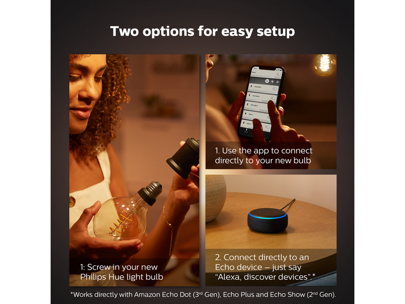Philips Hue White Filament G125 E27 Globe Bulb - BT