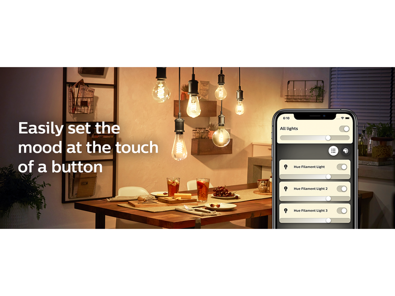 Philips Hue White Filament G125 E27 Globe Bulb - BT