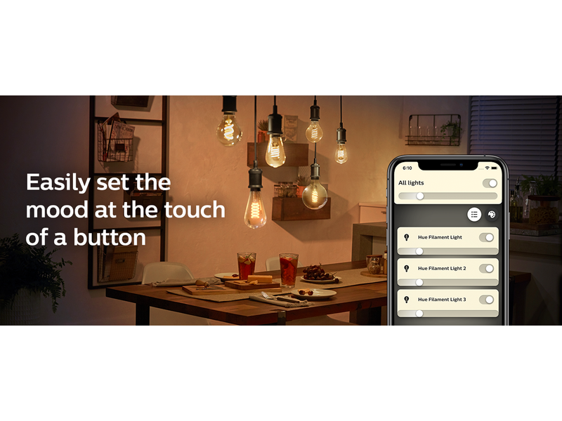 Philips Hue White Filament G125 E27 Globe Bulb - BT