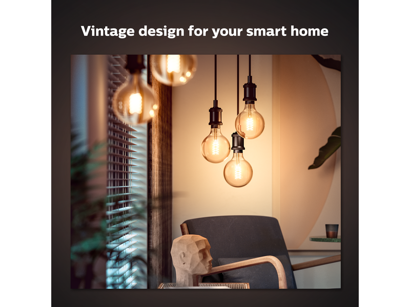 Philips Hue White Filament G125 E27 Globe Bulb - BT