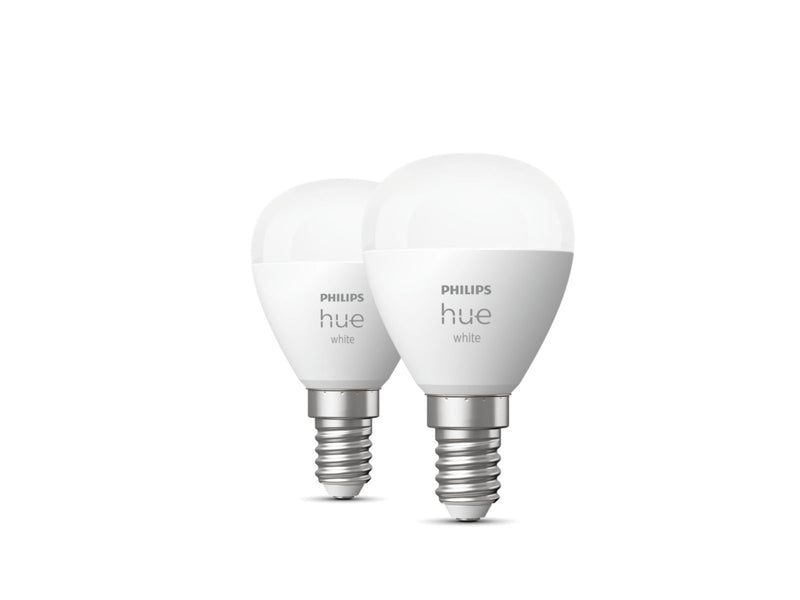 Philips Hue White P45 E14 Luster Bulb - 2-Pack