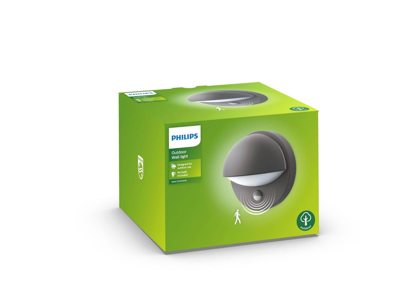 Philips June wall lantern anthracite 1x42W 230V IR (sensor