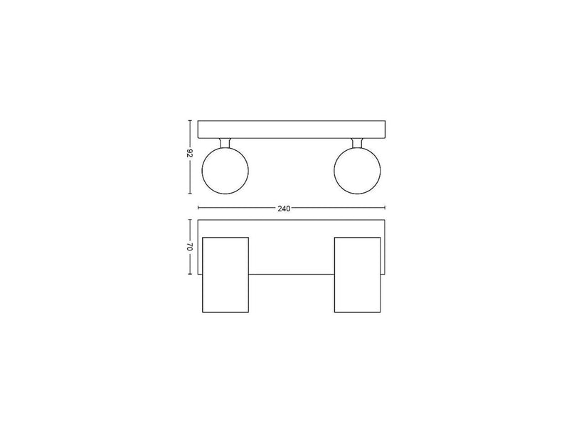 Philips Kosipo Spotschiene 2xGU10, schwarz