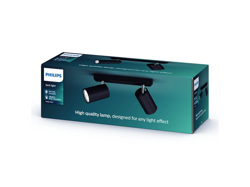 Philips Kosipo Spotschiene 2xGU10, schwarz
