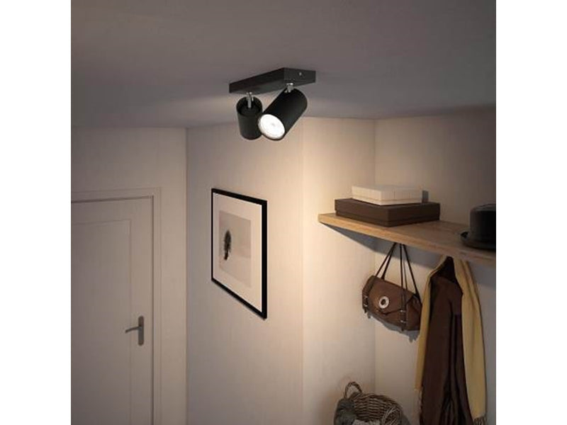 Philips Kosipo Spotschiene 2xGU10, schwarz