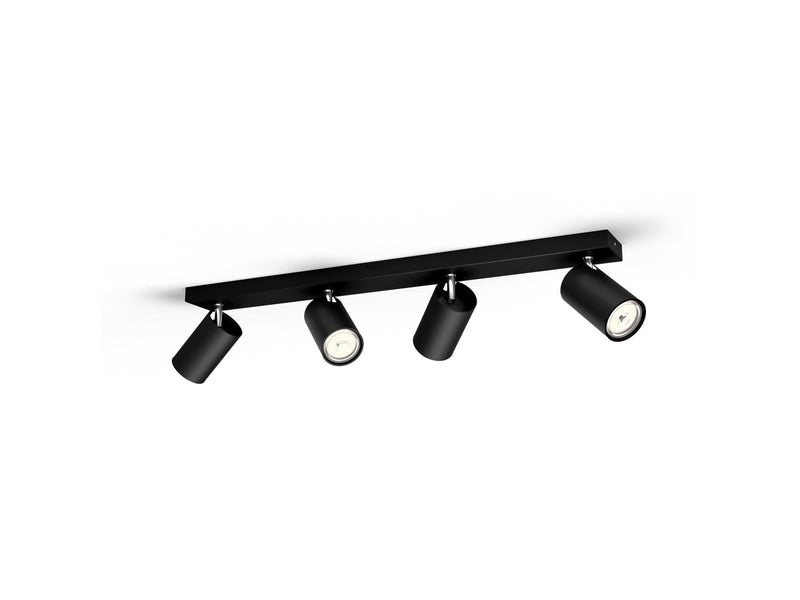Philips Kosipo spotschiene, 4xGU10, schwarz