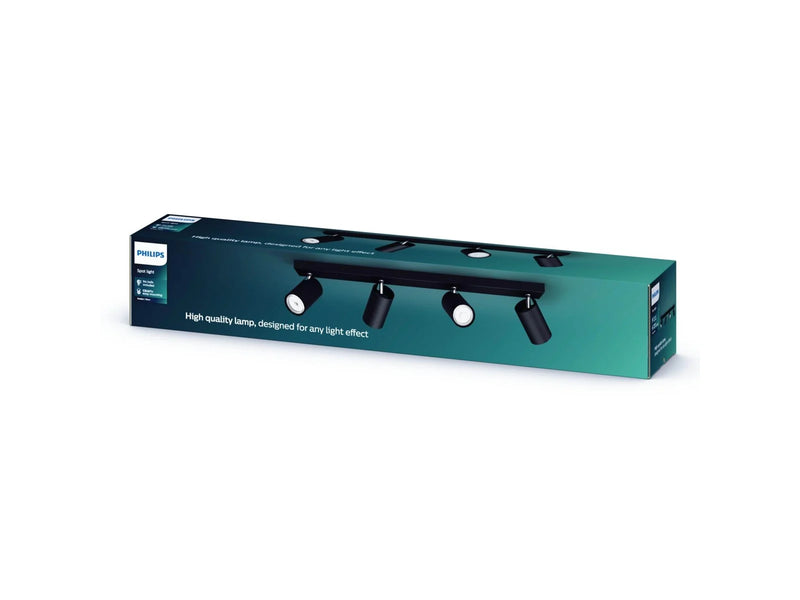 Philips Kosipo spotschiene, 4xGU10, schwarz