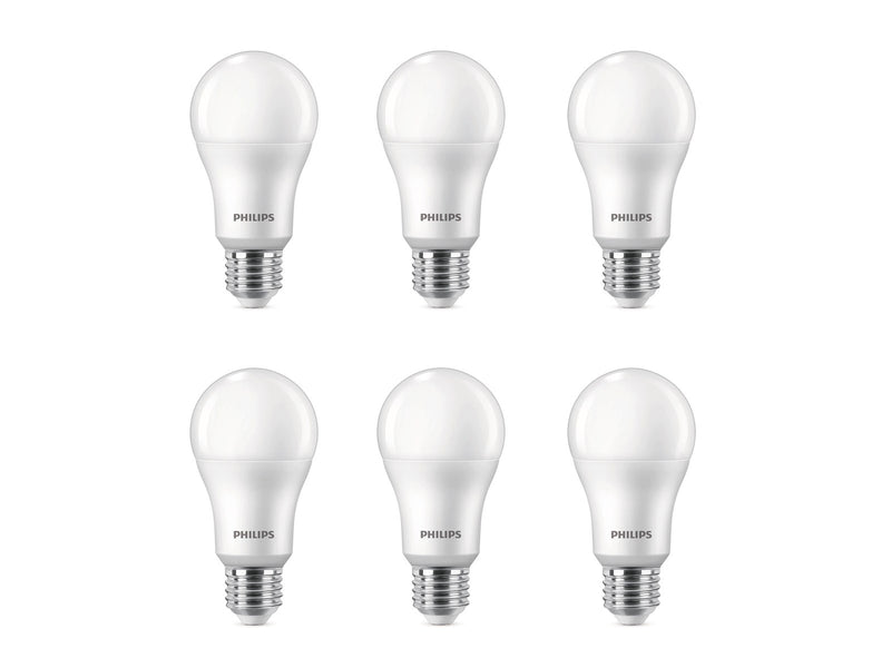 Philips LED-Lampe 13W/827 (100W) frosted 6-pack E27