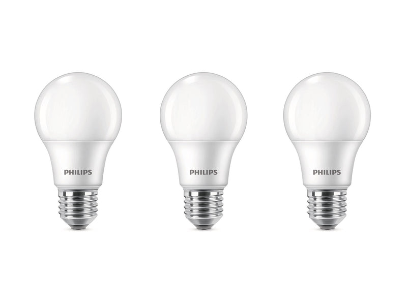 Philips LED-Lampe 8W/827 (60W) frosted 3-pack E27