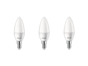 Philips LED-Lampe Candle 2.8W/827 (25W) Frosted 3-pack E14