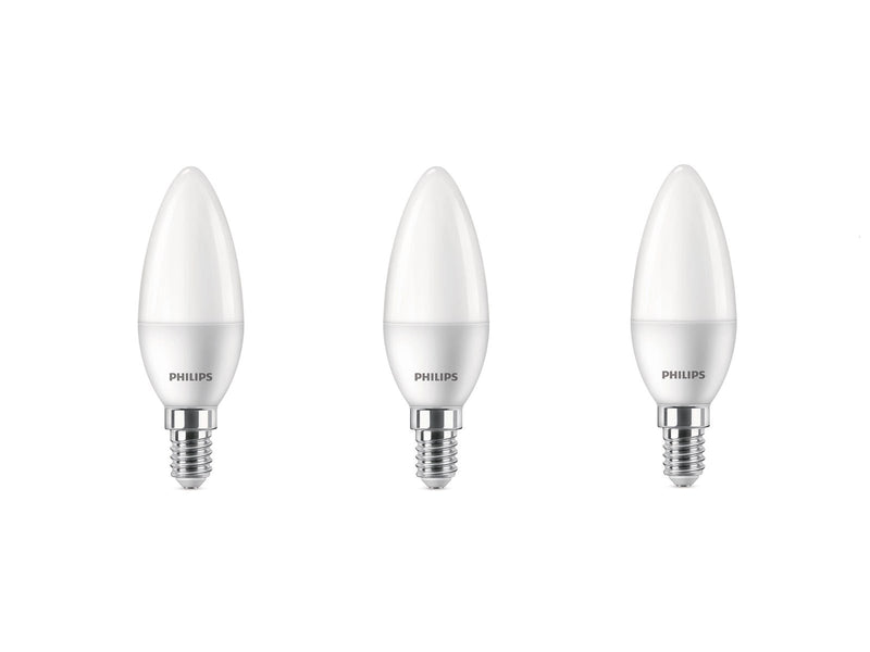 Philips LED-Lampe Candle 2.8W/827 (25W) Frosted 3-pack E14
