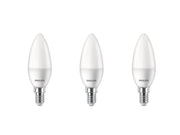 Philips LED-Lampe Candle 4.9W/827 (40W) Frosted 3-pack E14