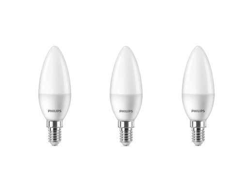 Philips LED-Lampe Candle 4.9W/827 (40W) Frosted 3-pack E14