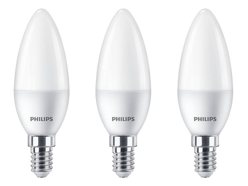 Philips LED-Lampe Candle 5W/827 (40W) Frosted 3-pack E14