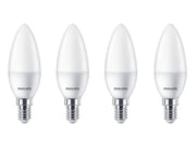 Philips LED-Lampe Candle 5W/827 (40W) Frosted 4-pack E14