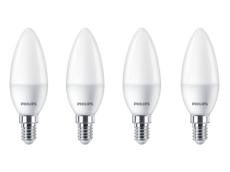 Philips LED-Lampe Candle 5W/827 (40W) Frosted 4-pack E14