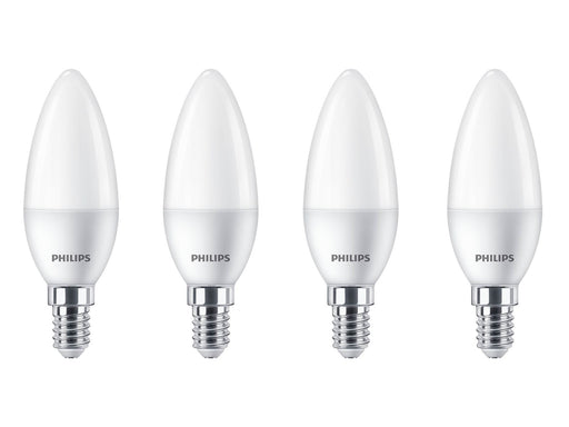 Philips LED-Lampe Candle 5W/827 (40W) Frosted 4-pack E14