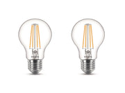 Philips LED-Lampe Classic 7W/827 (60W) clear 2-pack E27
