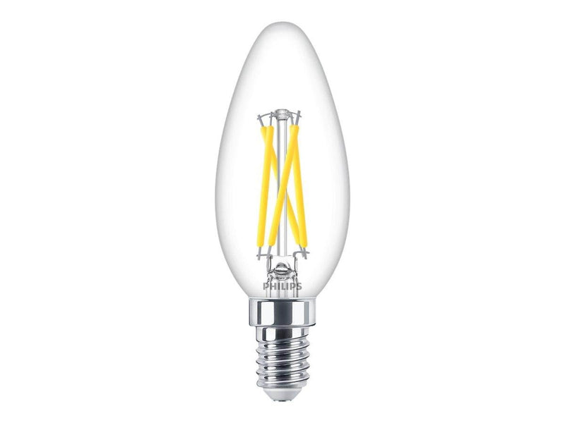 Philips LED-Lampe Classic Candle 2.5W/922-927 (25W) Clear WarmGlow Dimmable E14