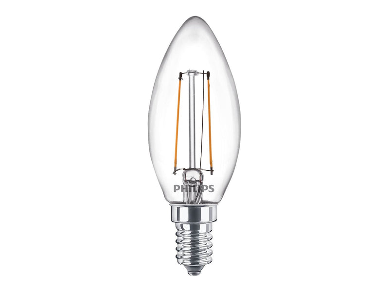 Philips LED-Lampe Classic Candle 2W/827 (25W) Clear E14