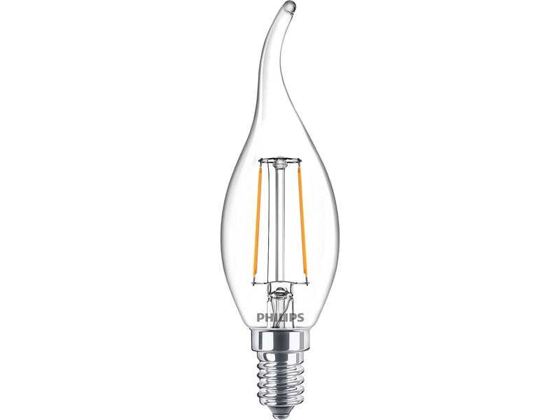 Philips LED-Lampe Classic Candle 2W/827 (25W) Clear E14