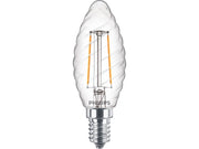 Philips LED-Lampe Classic Candle 2W/827 (25W) Clear E14