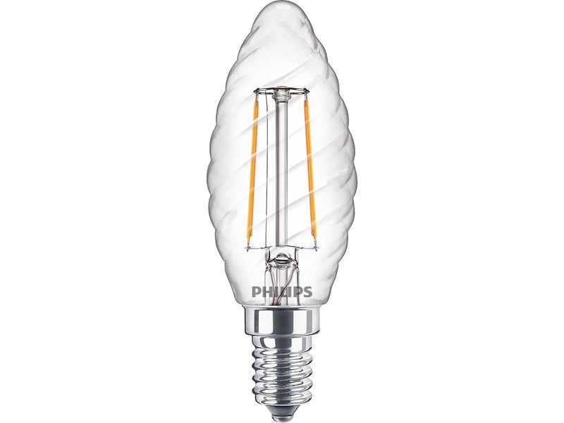 Philips LED-Lampe Classic Candle 2W/827 (25W) Clear E14
