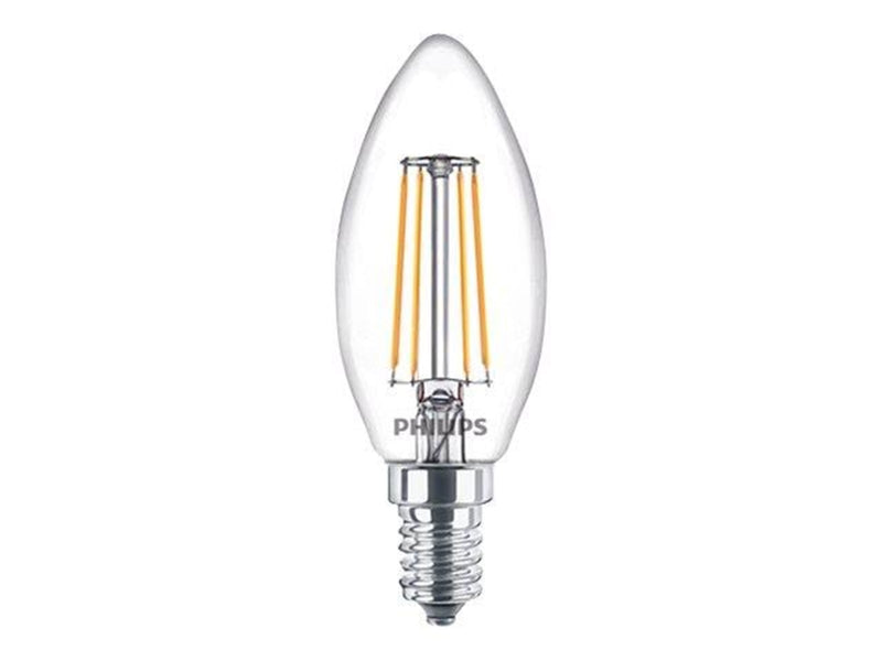 Philips LED-Lampe Classic Candle 4.3W/827 (40W) Clear 6-pack E14