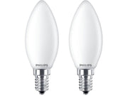 Philips LED-Lampe Classic Candle 4.3W/827 (40W) Frosted 2-pack E14
