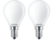 Philips LED-Lampe Classic Candle 4.3W/827 (40W) Frosted 2-pack E14