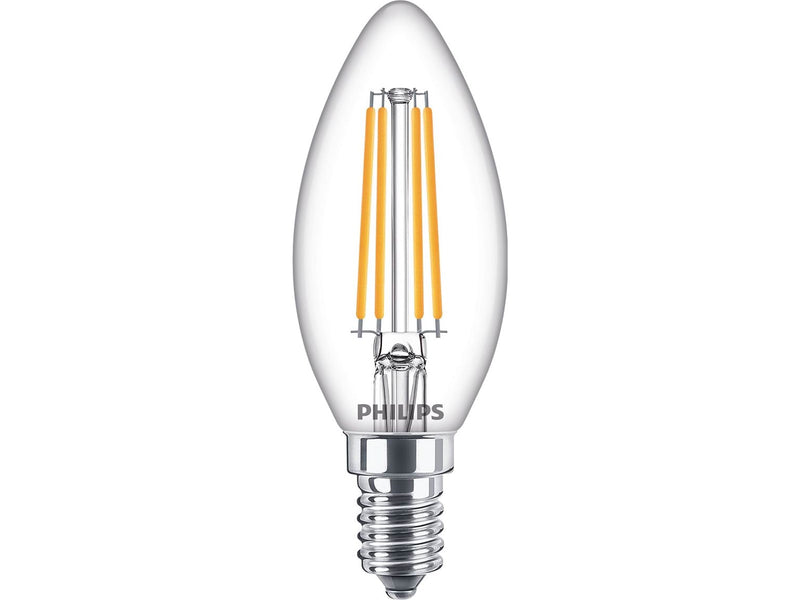 Philips LED-Lampe Classic Candle 6.5W/827 (60W) Clear E14