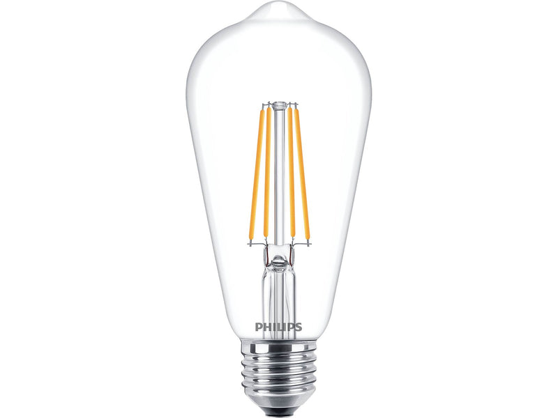 Philips LED-Lampe Classic Edison 7W/827 (60W) Clear E27