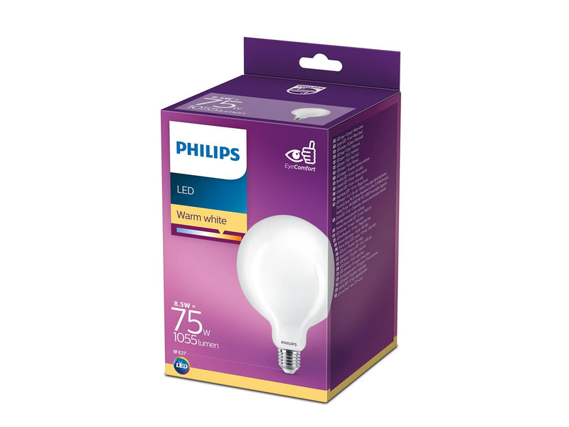 Philips LED-Lampe Classic Globe Ø125 mm 8.5W/827 (75W) Frosted E27