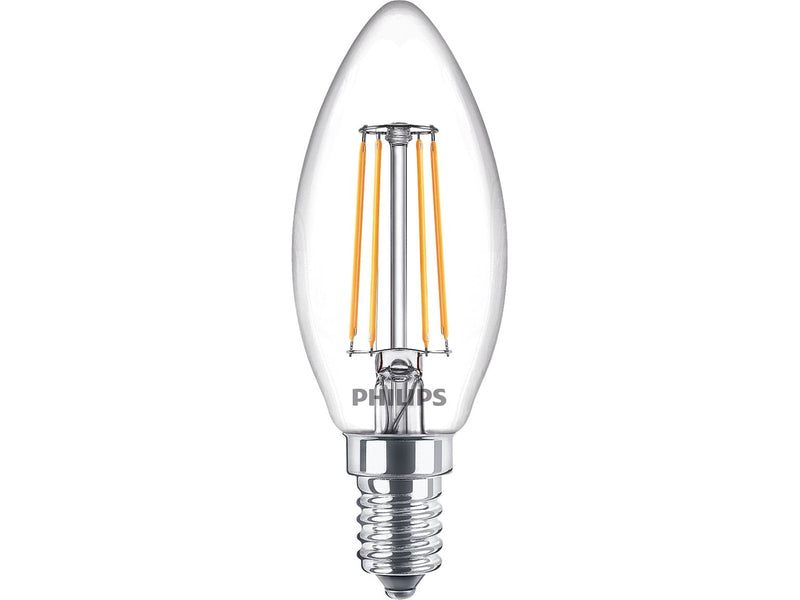 Philips LED-Lampe Classic Kerte 4.3W/827 (40W) Clear E14
