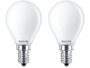 Philips LED-Lampe Classic Mini-ball 2.2W/827 (25W) Frosted 2-pack E14
