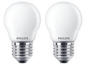 Philips LED-Lampe Classic Mini-ball 2.2W/827 (25W) Frosted 2-pack E27