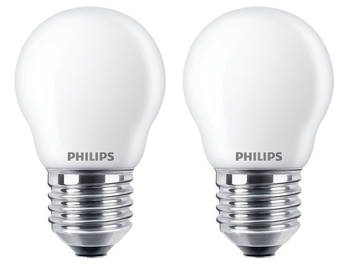 Philips LED-Lampe Classic Mini-ball 2.2W/827 (25W) Frosted 2-pack E27