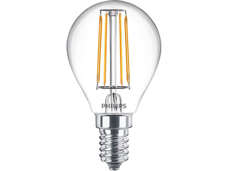 Philips LED-Lampe Classic Mini-ball 4.3W/827 (40W) Clear E14