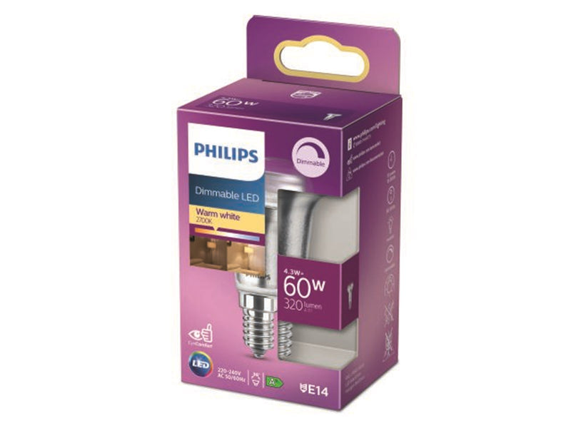 Philips LED-Lampe Classic Reflektor R50 4.3W/827 (60W) 36° Dimmable E14