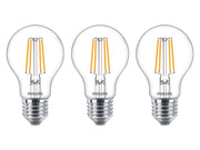 Philips LED-Lampe Classic Standard 4.3W/827 (40W) Clear 3-pack E27