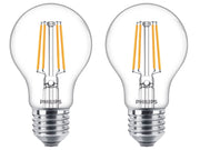 Philips LED-Lampe Classic Standard 4.3W/827 (40W) klar 2-pack E27
