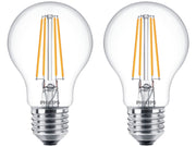 Philips LED-Lampe Classic Standard 7W/827 (60W) Clear 2-pack E27